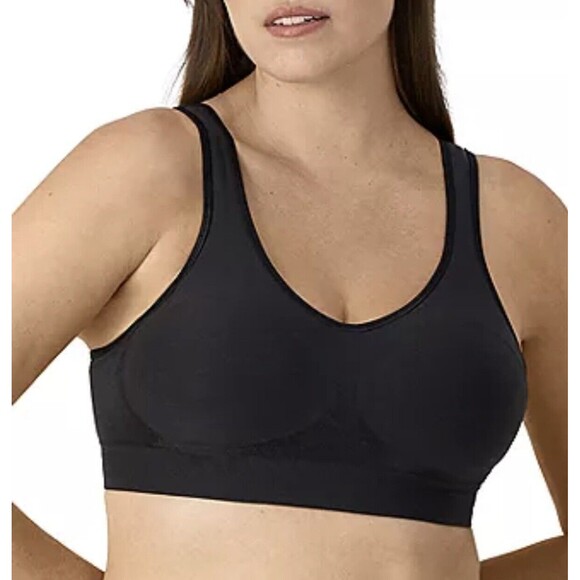 Bali Comfort Revolution Comfort Flex Fit Wirefree Foam Black Bra Sz M New - Picture 1 of 12